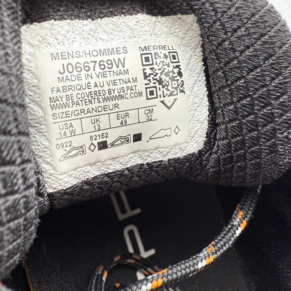 Merrell Moab Speed GTX Waterproof Trail Running Shoes Black Orange Mens 14 Wide - Picture 10 of 10